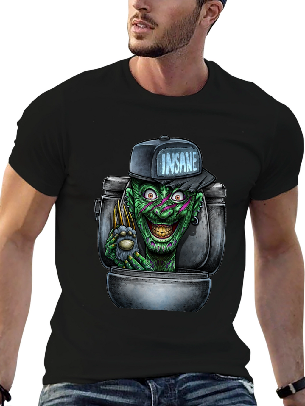 Insane Clown Toilet Monster Graphic T-Shirt