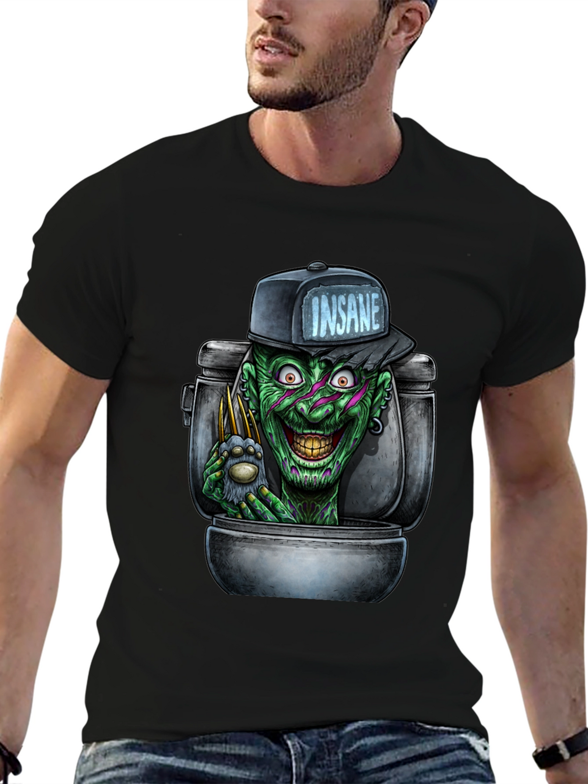 Insane Clown Toilet Monster Graphic T-Shirt