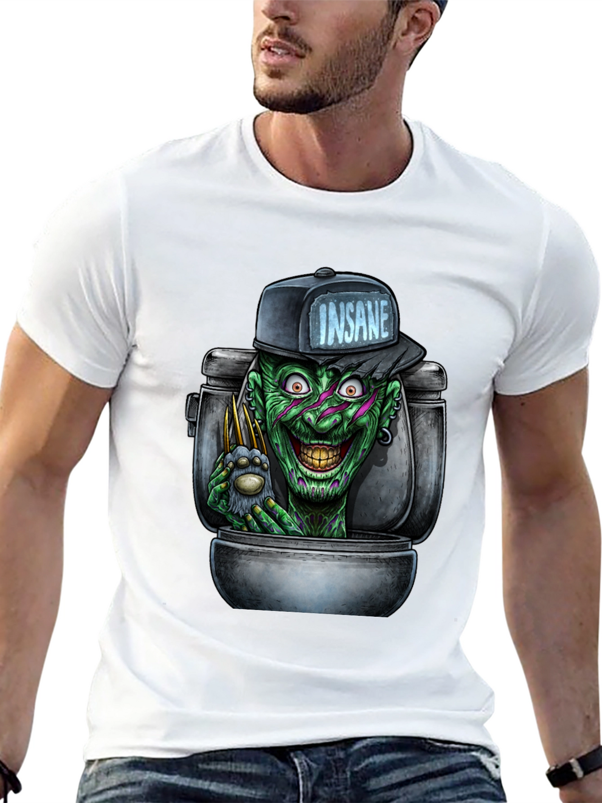 Insane Clown Toilet Monster Graphic T-Shirt