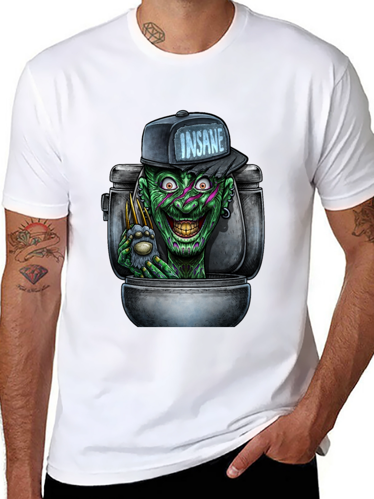 Insane Clown Toilet Monster Graphic T-Shirt