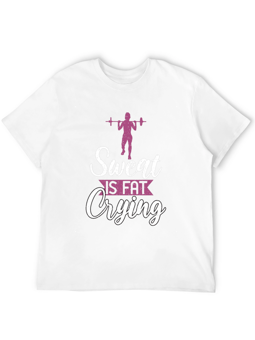 Sweat Is Fat Crying Mens Black Graphic Tee