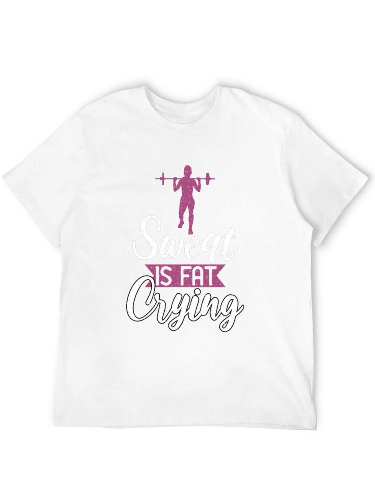 Sweat Is Fat Crying Mens Black Graphic Tee