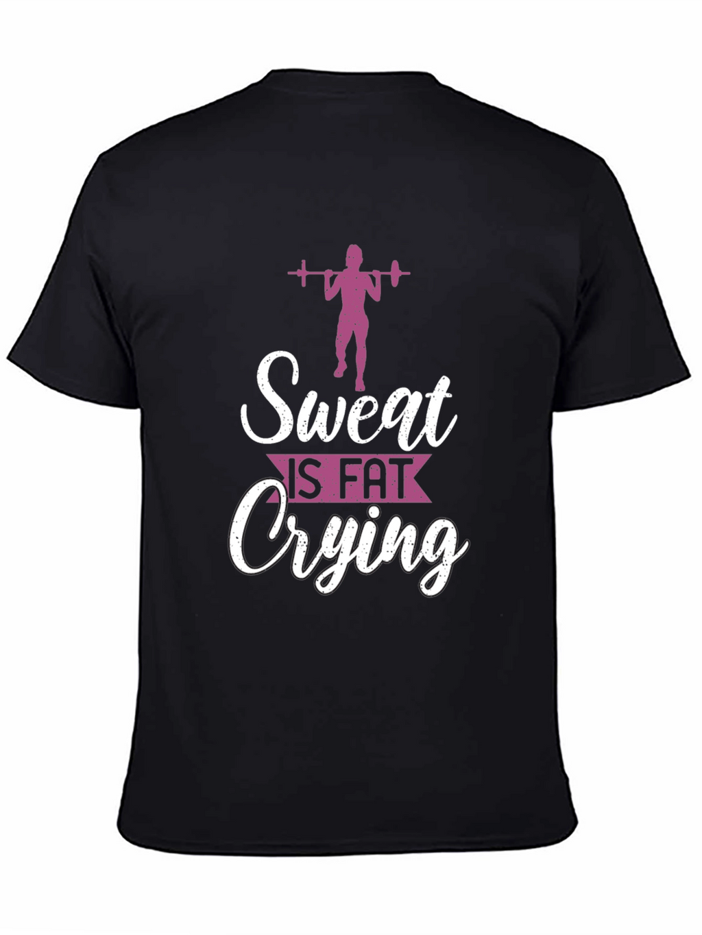 Sweat Is Fat Crying Mens Black Graphic Tee
