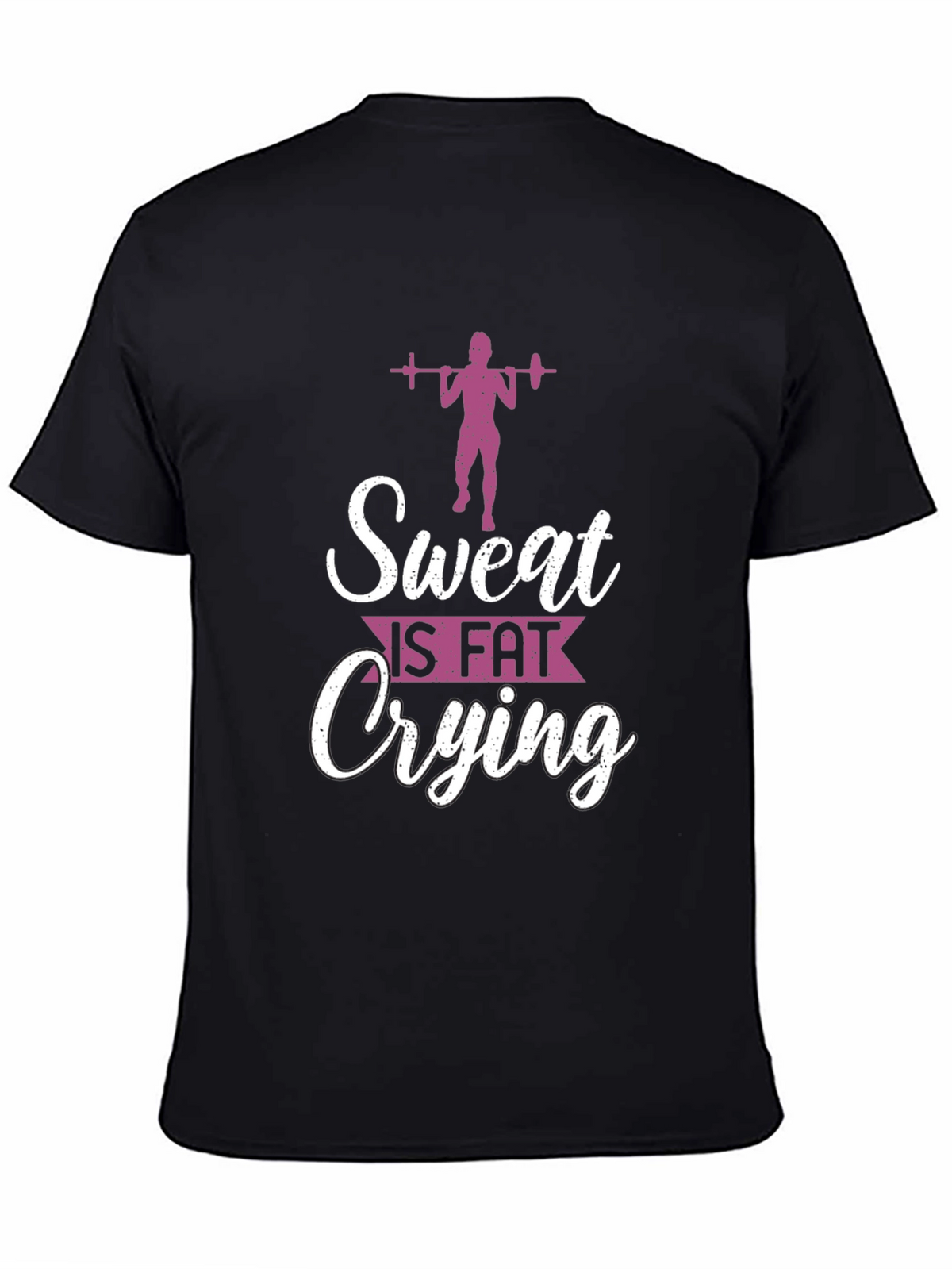Sweat Is Fat Crying Mens Black Graphic Tee