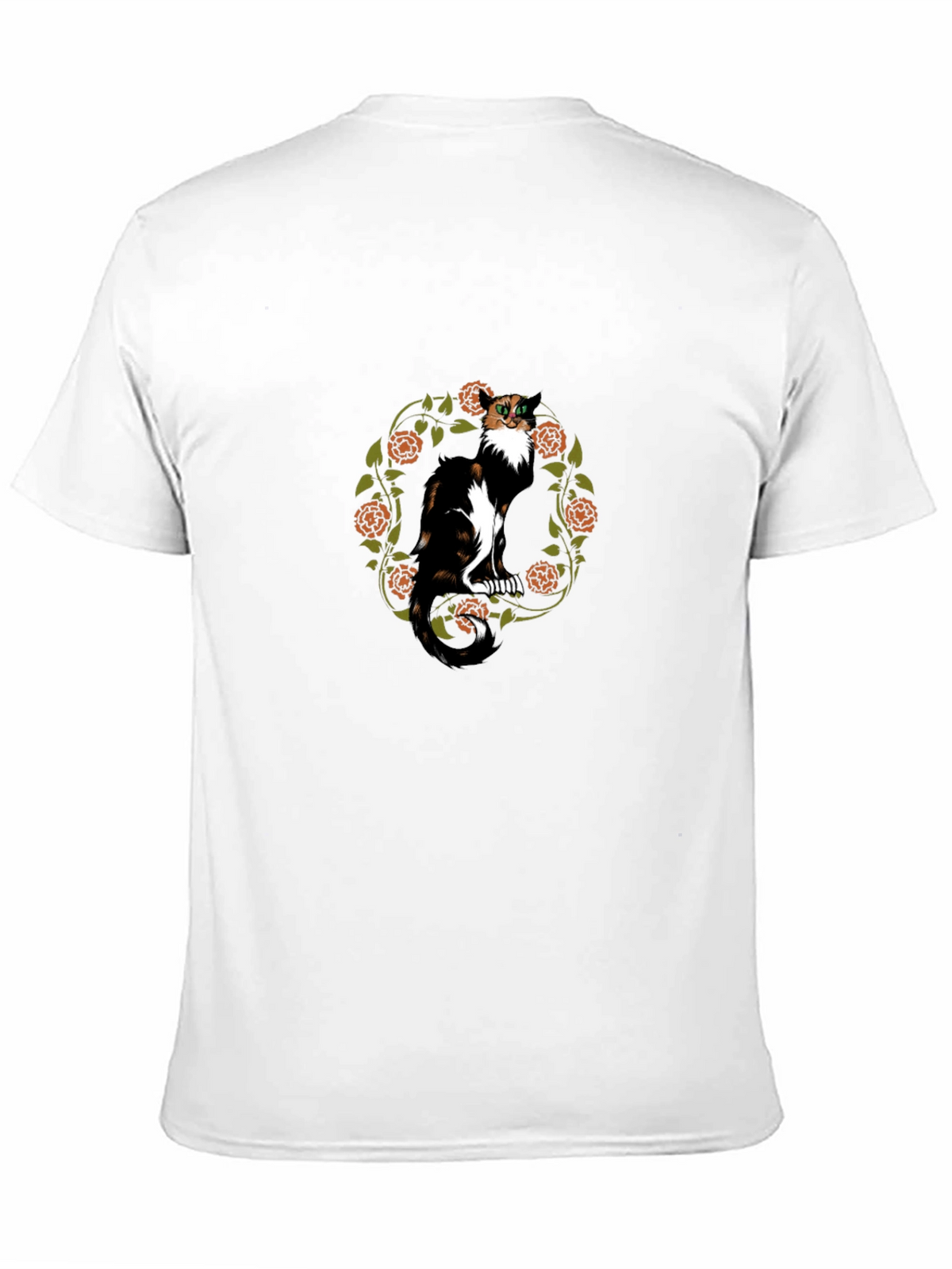 Calico Cat Floral Wreath T-Shirt