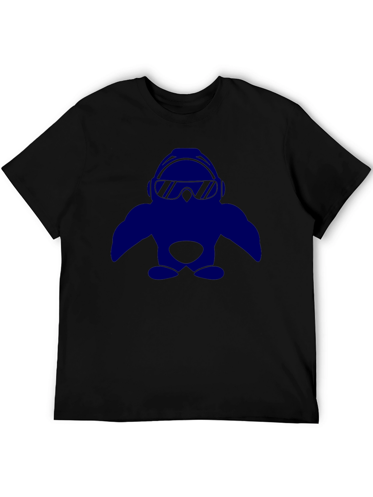 Cool Penguin Graphic Tee - Black