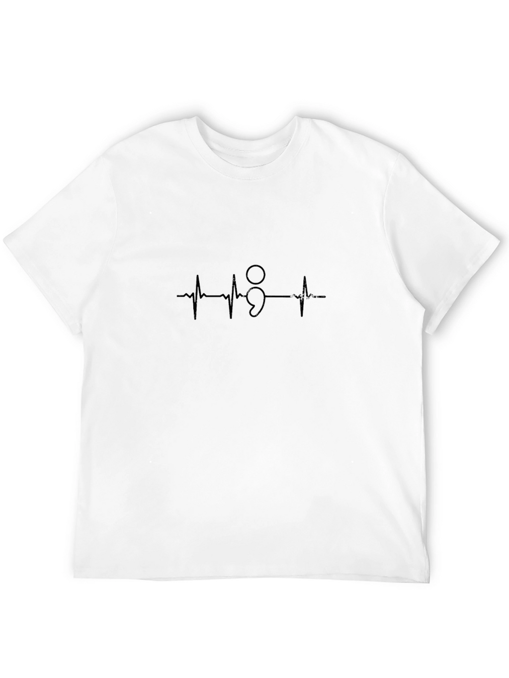 Semicolon Heartbeat Graphic Tee - Black