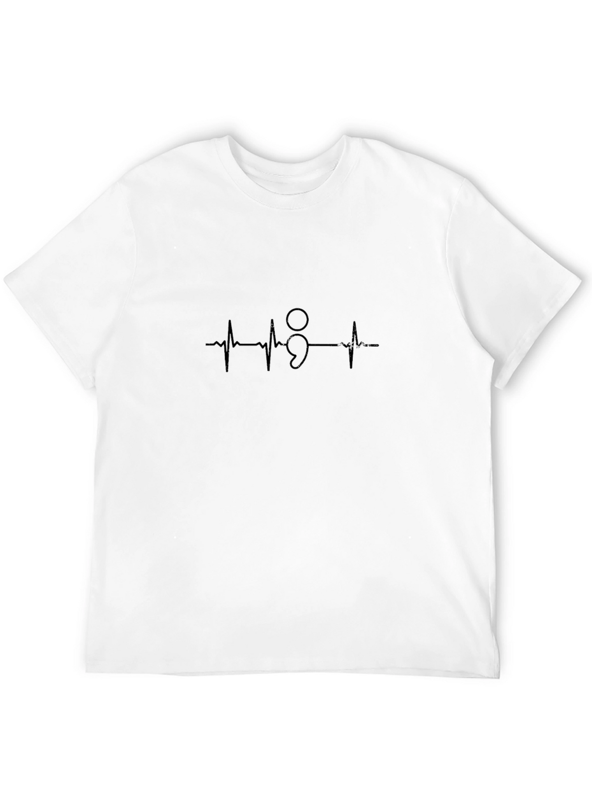 Semicolon Heartbeat Graphic Tee - Black