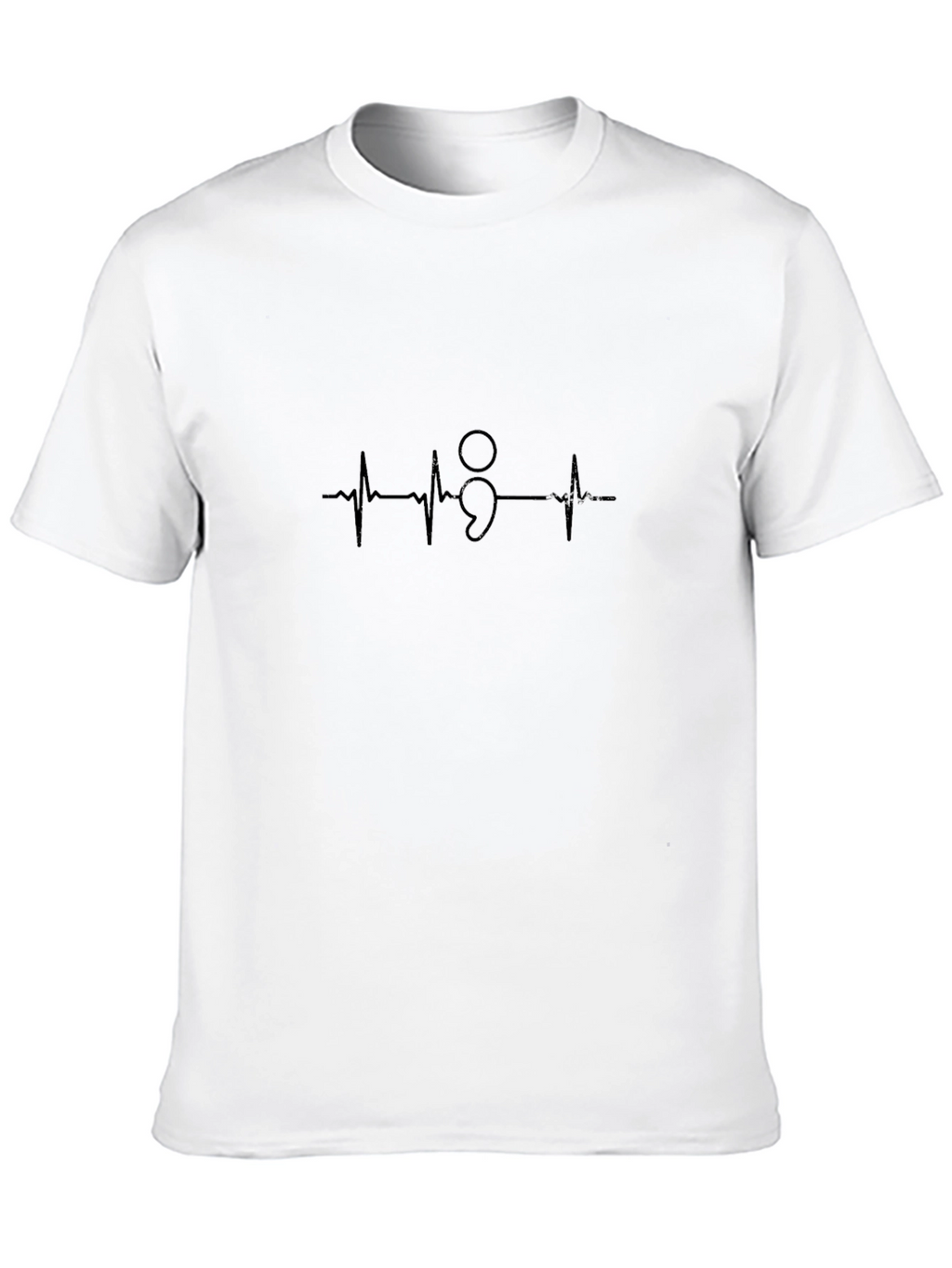 Semicolon Heartbeat Graphic Tee - Black
