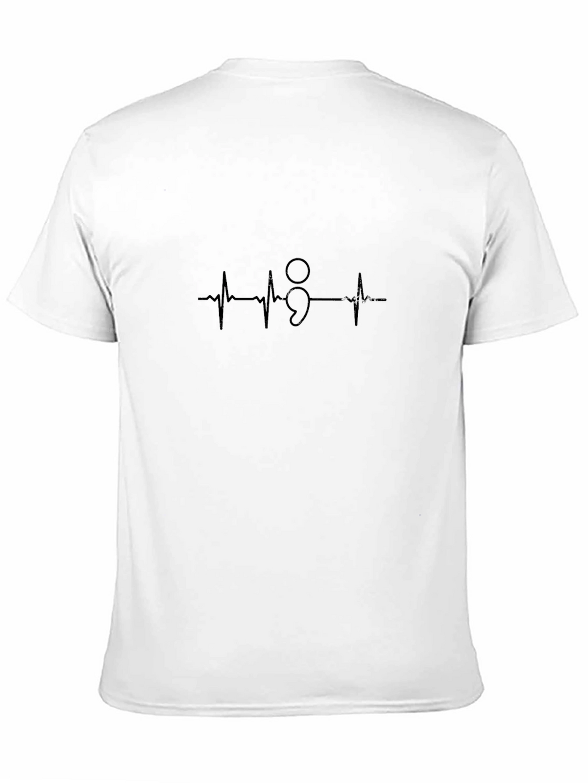 Semicolon Heartbeat Graphic Tee - Black