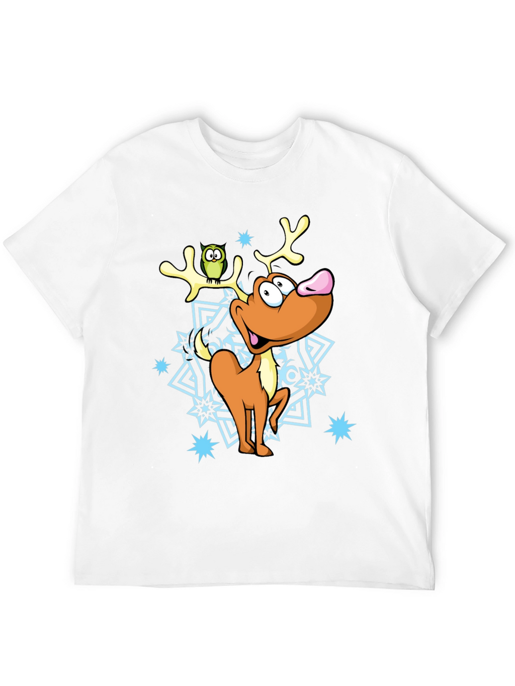 Festive Reindeer Graphic Tee - Holiday Cheer