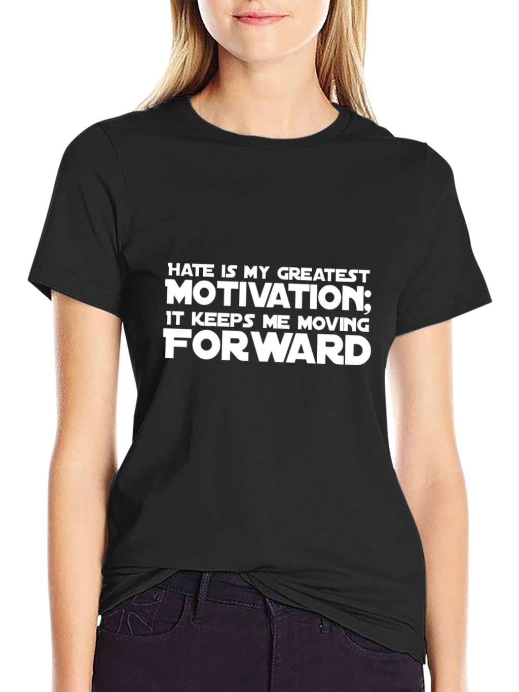 Hate is My Greatest Motivation Graphic Tee - Black