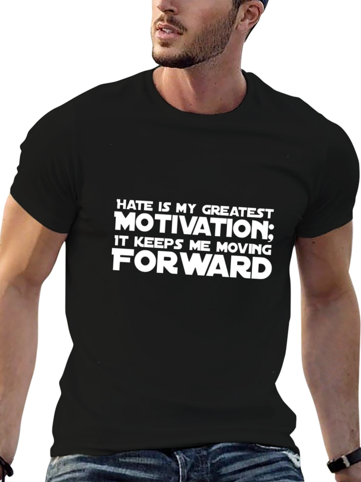 Hate is My Greatest Motivation Graphic Tee - Black