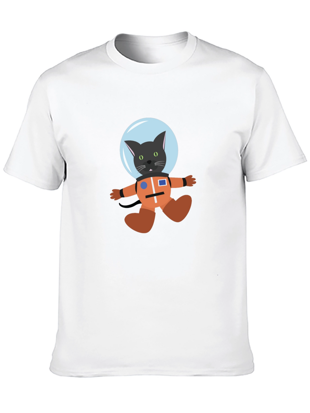 Cat Astronaut Black T-Shirt