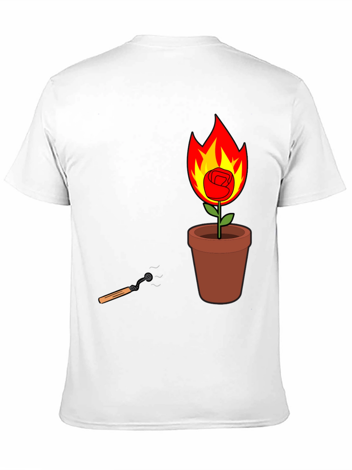 Flaming Rose in Pot Graphic Tee
