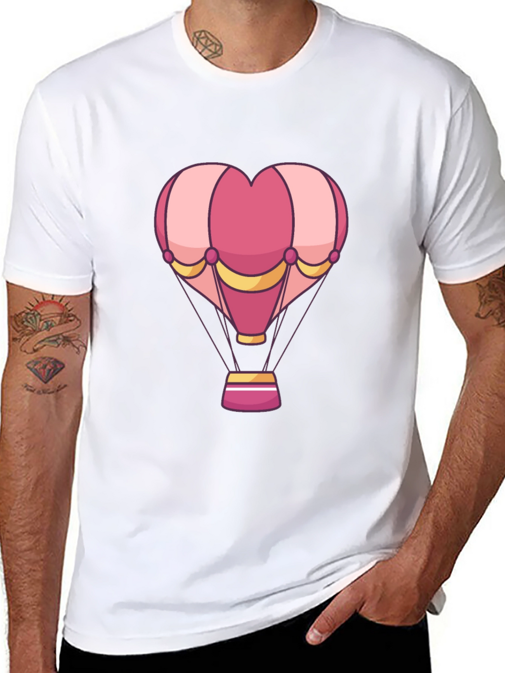 Heart Hot Air Balloon Graphic T-Shirt