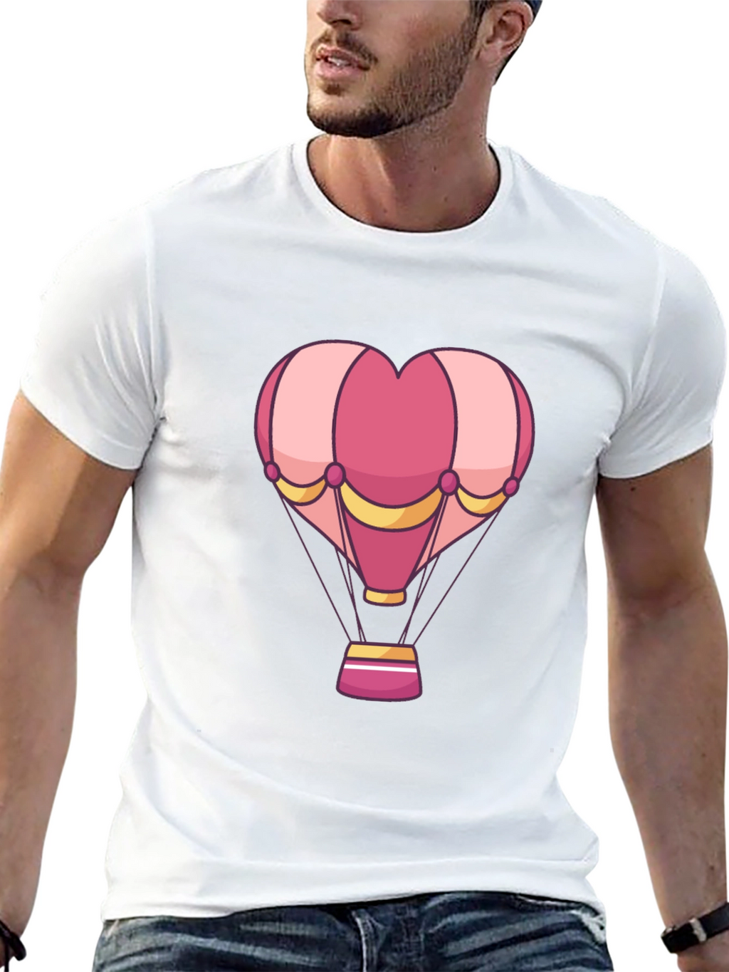 Heart Hot Air Balloon Graphic T-Shirt