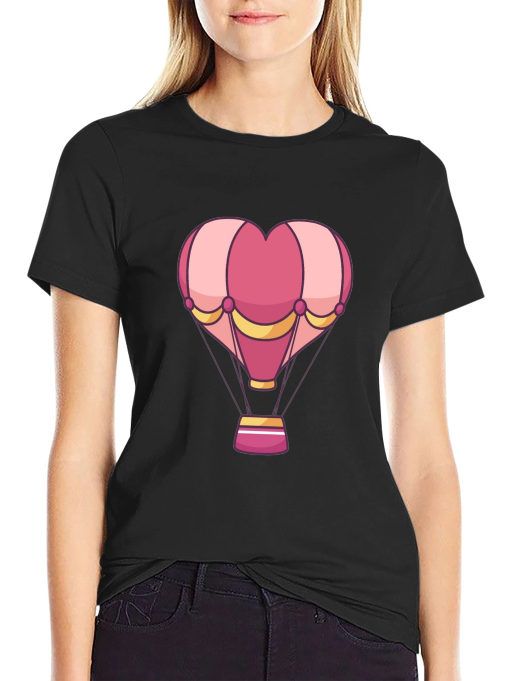 Heart Hot Air Balloon Graphic T-Shirt