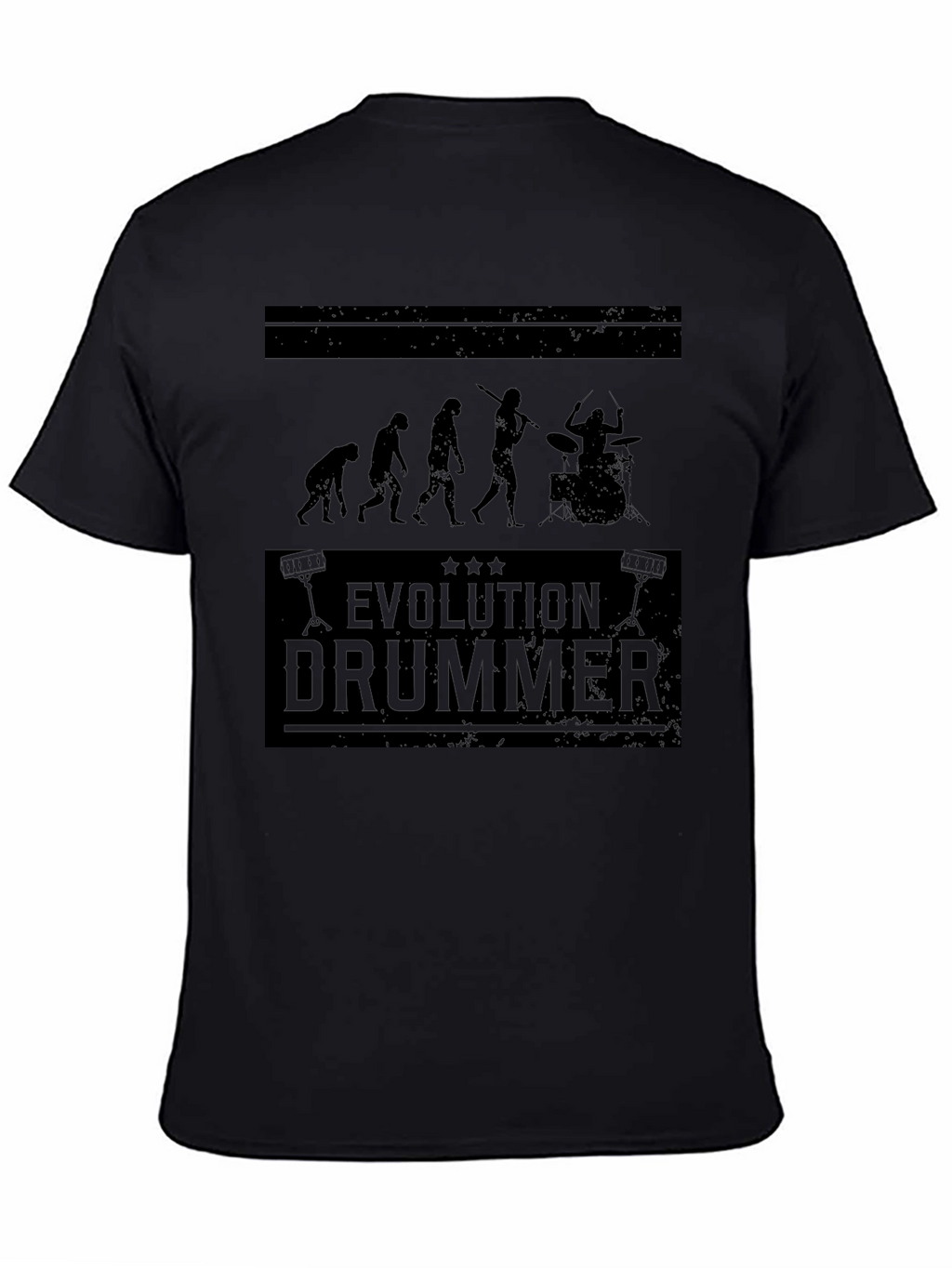 Evolution Drummer Black Graphic Tee