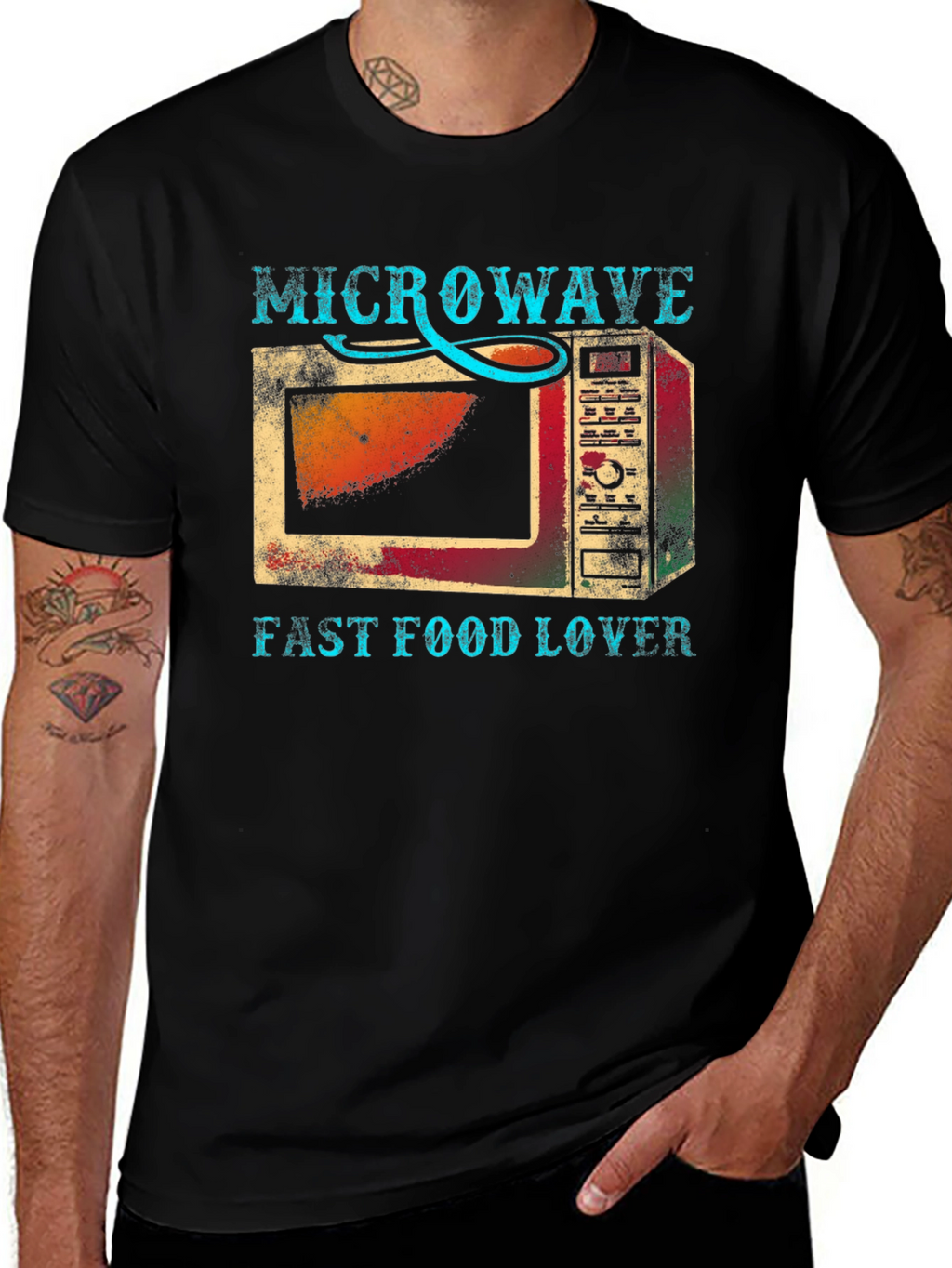Microwave Fast Food Lover Graphic T-Shirt