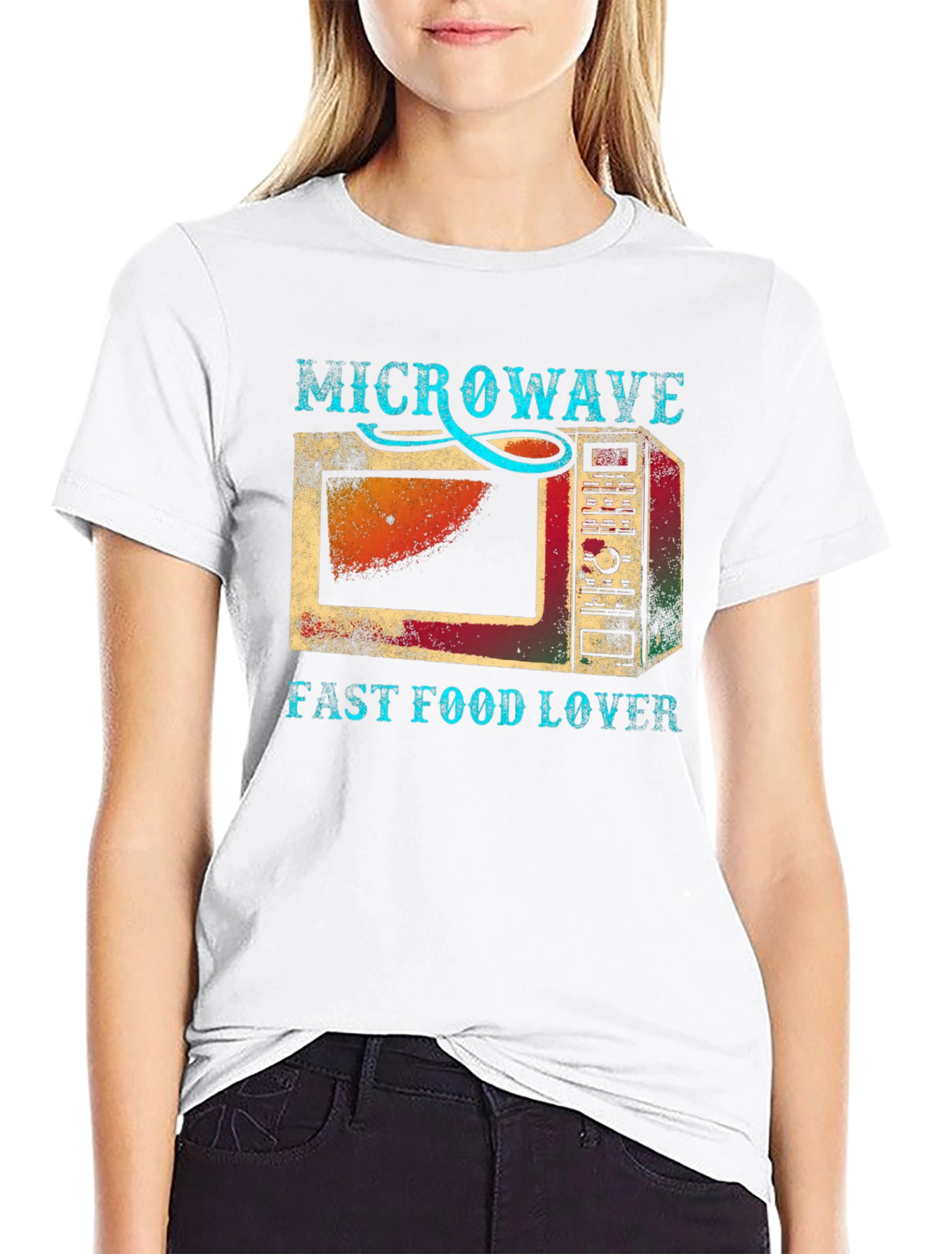 Microwave Fast Food Lover Graphic T-Shirt