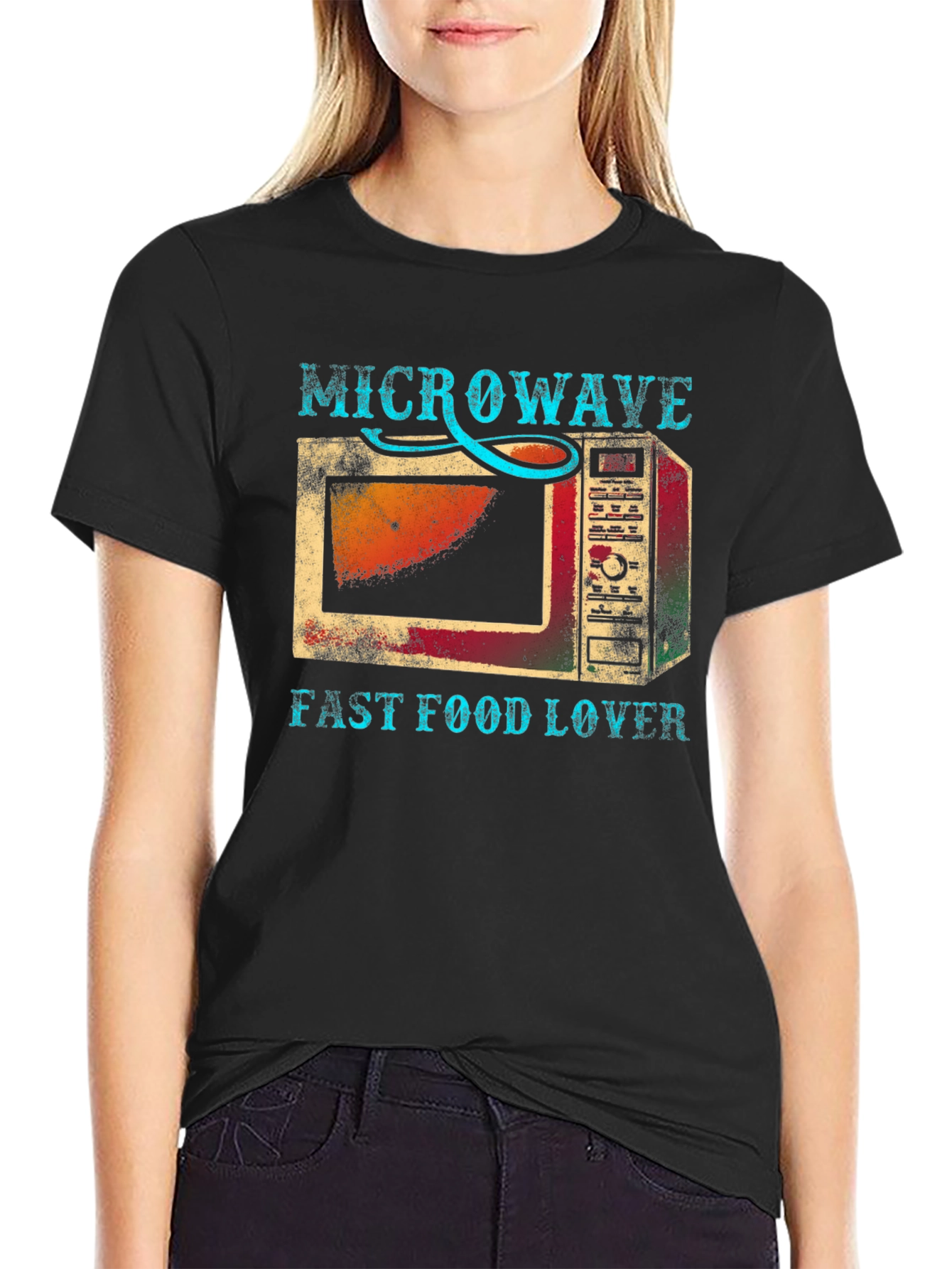 Microwave Fast Food Lover Graphic T-Shirt
