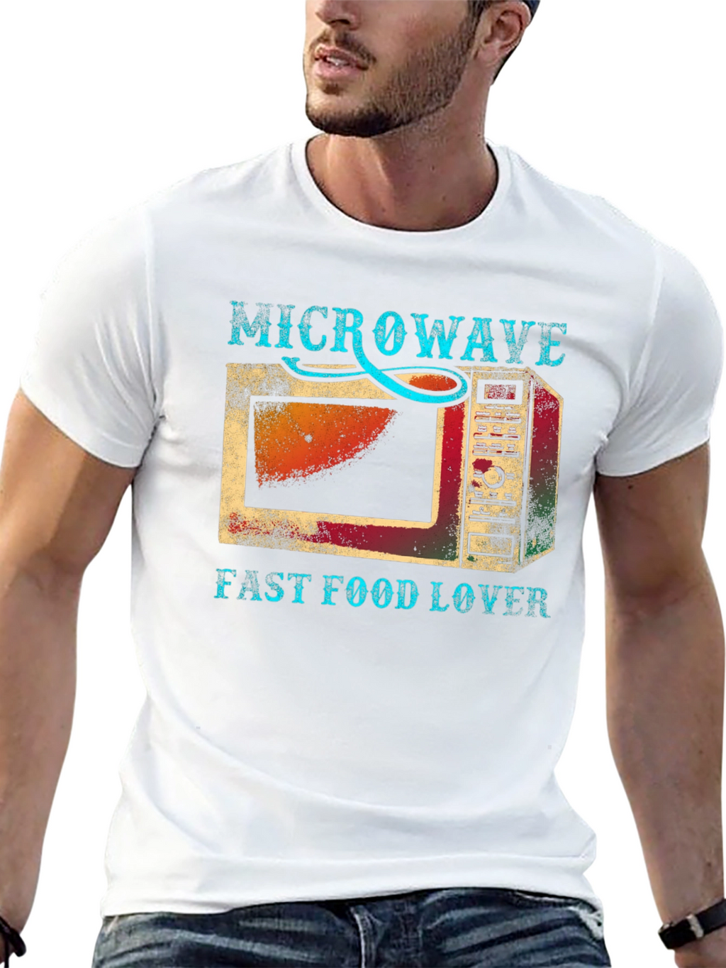 Microwave Fast Food Lover Graphic T-Shirt