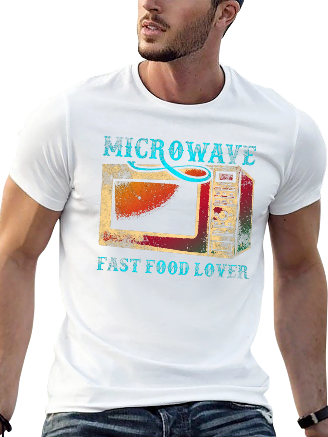 Microwave Fast Food Lover Graphic T-Shirt
