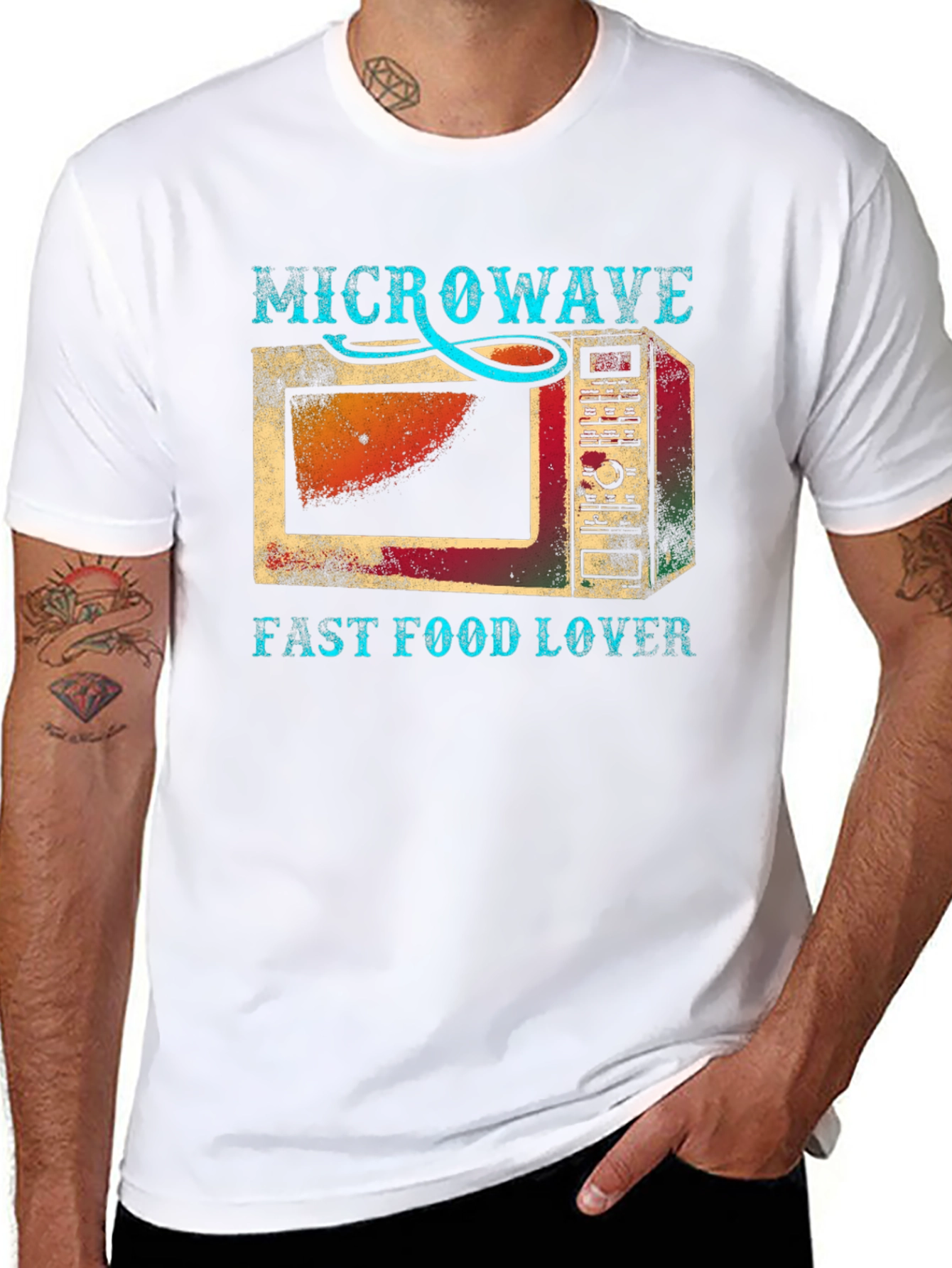 Microwave Fast Food Lover Graphic T-Shirt