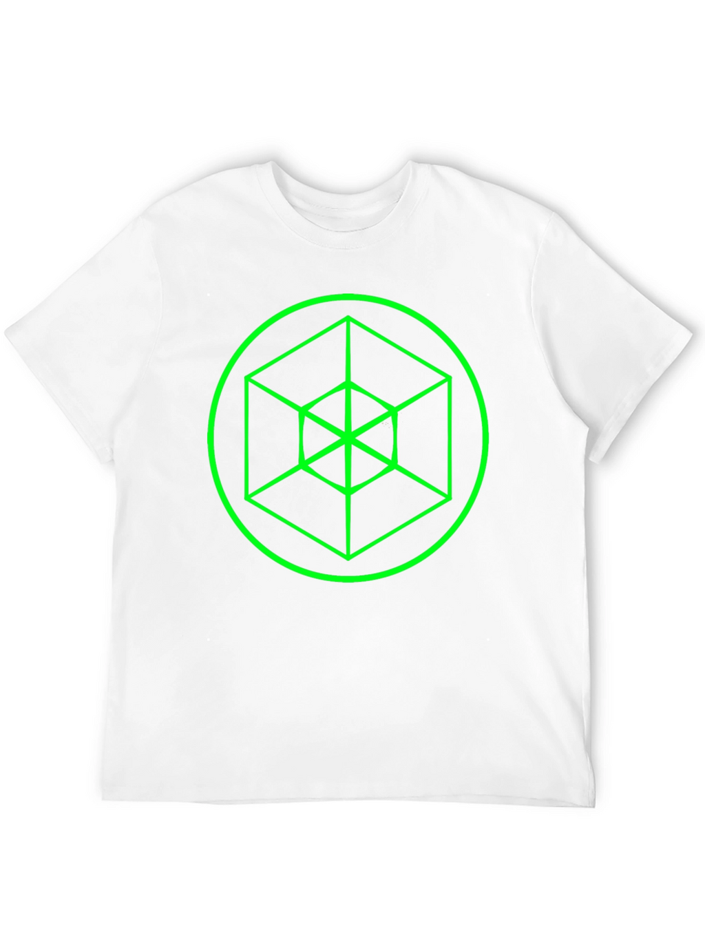 Geometric Cube Graphic Black Tee