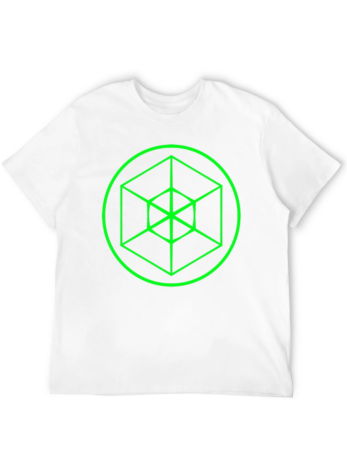 Geometric Cube Graphic Black Tee