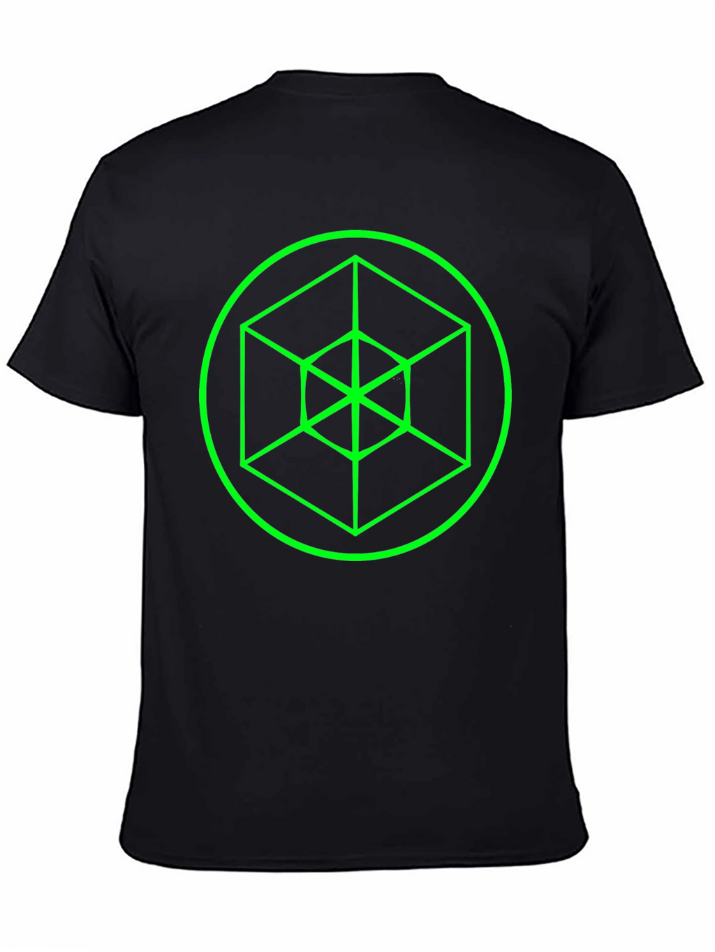 Geometric Cube Graphic Black Tee