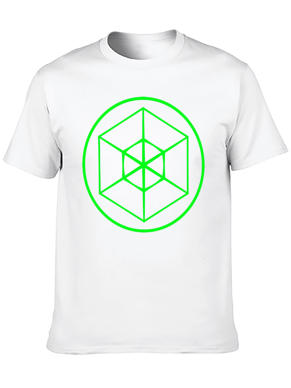 Geometric Cube Graphic Black Tee