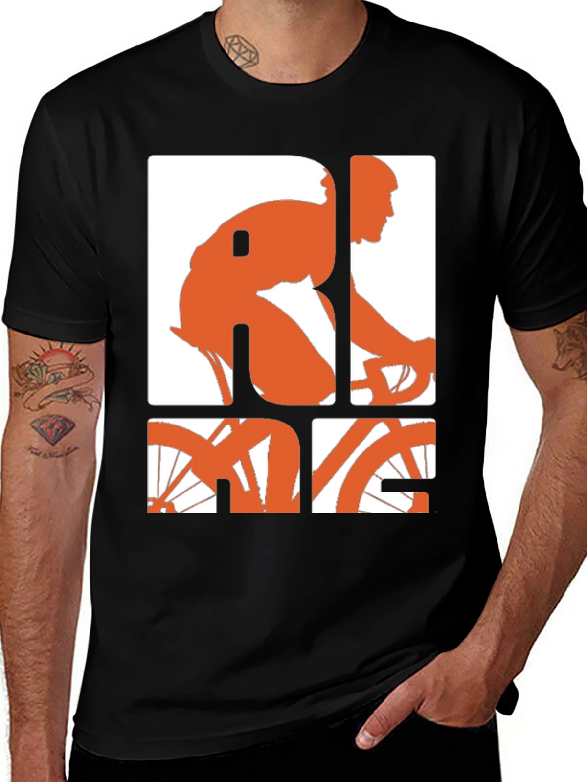 Ride Graphic Tee - Black Cotton Blend T-Shirt