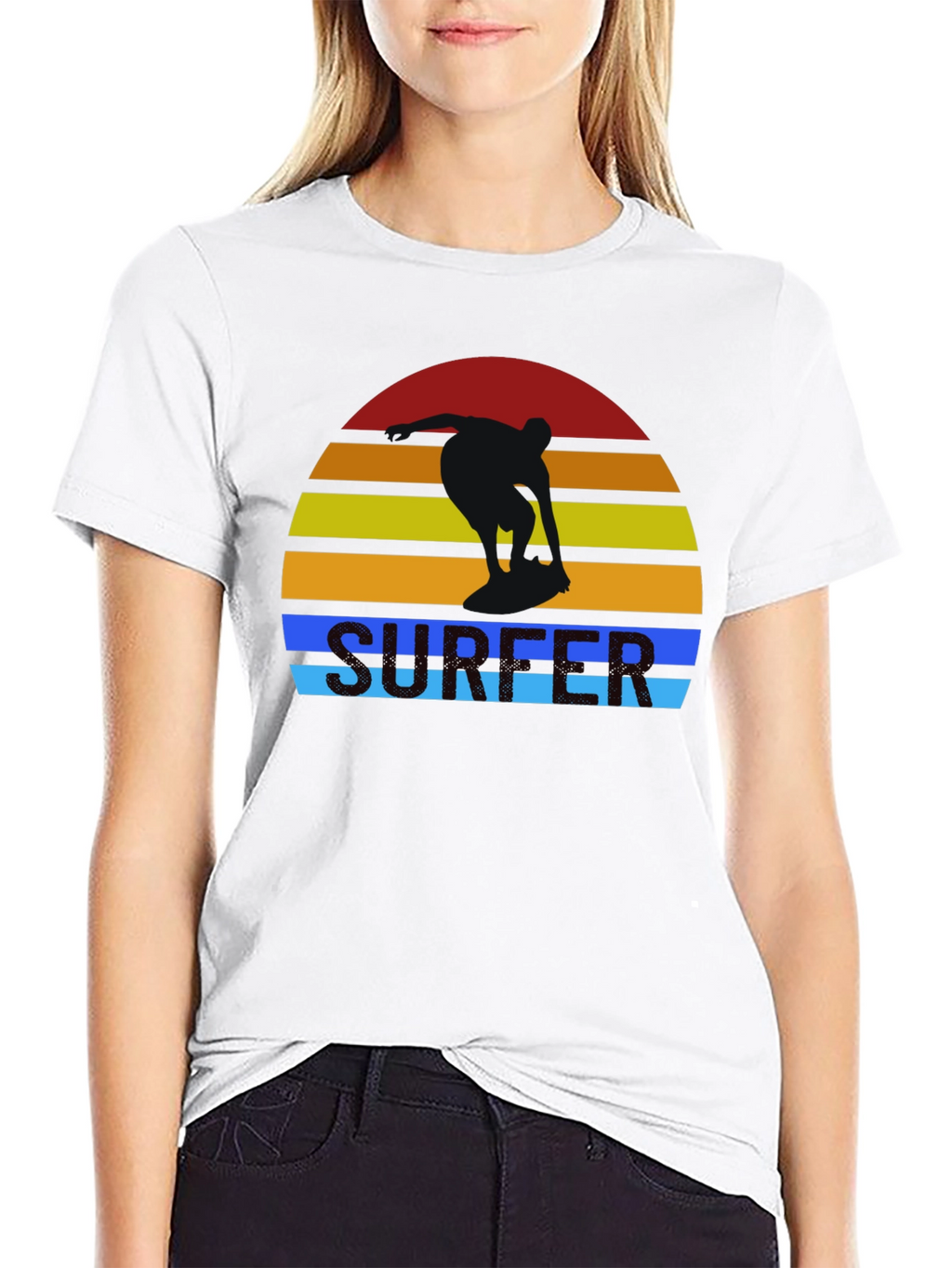 Retro Surfer Sunset Graphic T-Shirt
