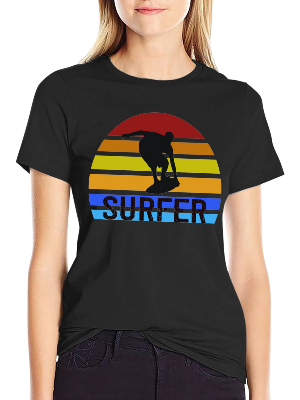 Retro Surfer Sunset Graphic T-Shirt