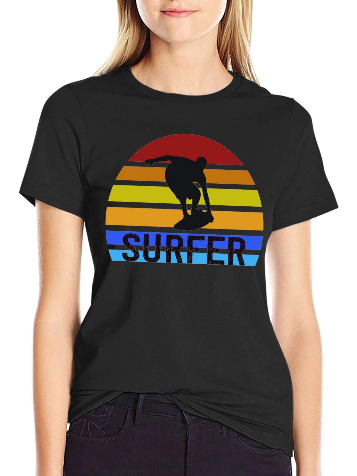 Retro Surfer Sunset Graphic T-Shirt
