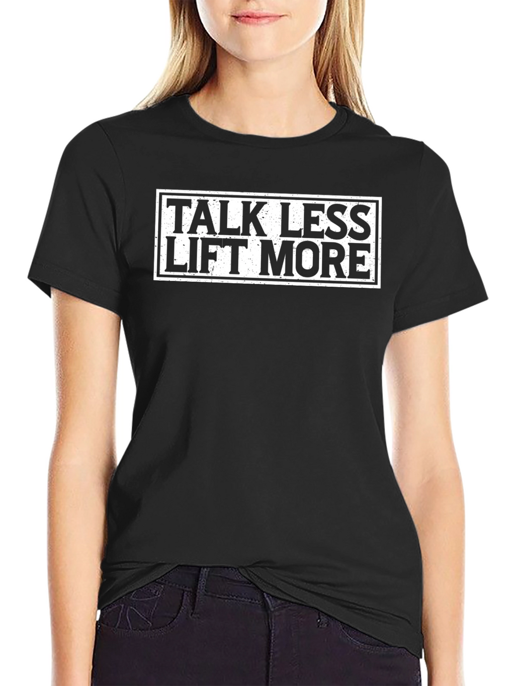 Talk Less Lift More Black Graphic T-Shirt