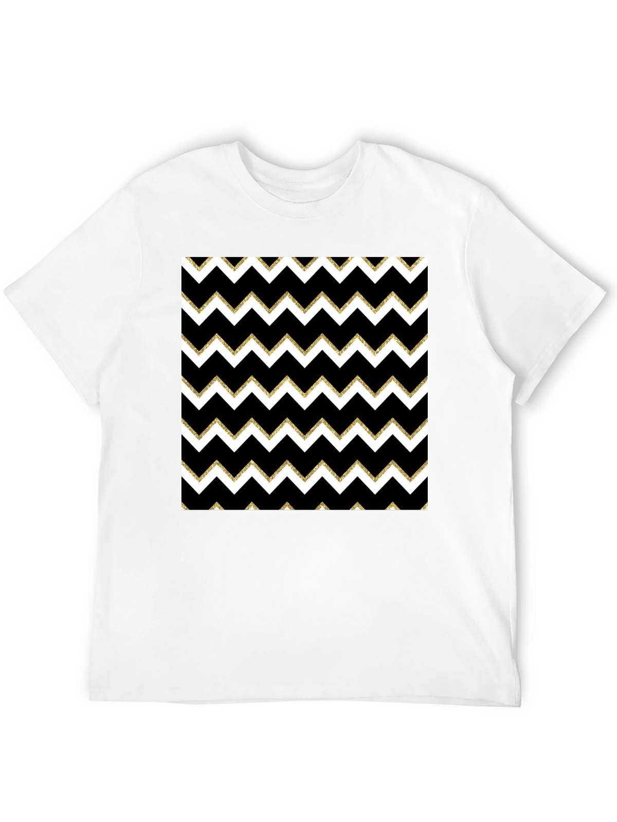 Stylish Black T-Shirt with Chevron Pattern
