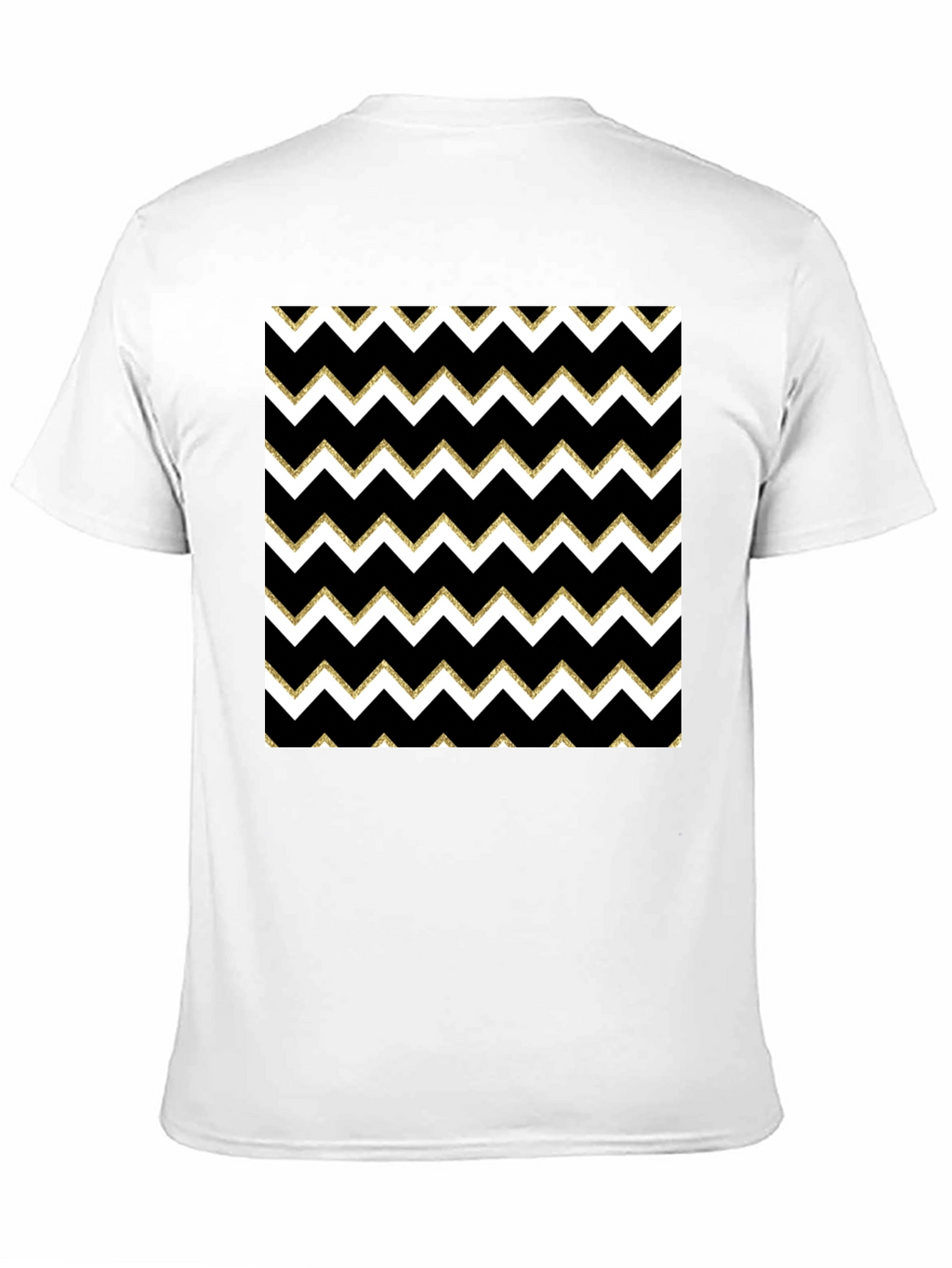 Stylish Black T-Shirt with Chevron Pattern