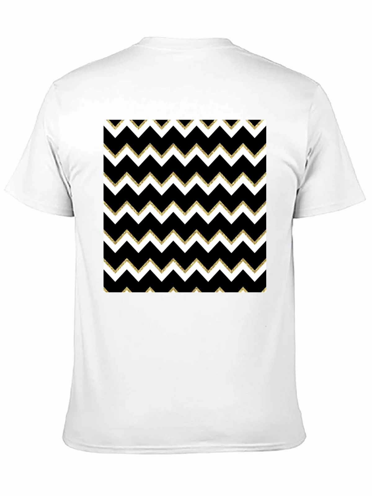 Stylish Black T-Shirt with Chevron Pattern