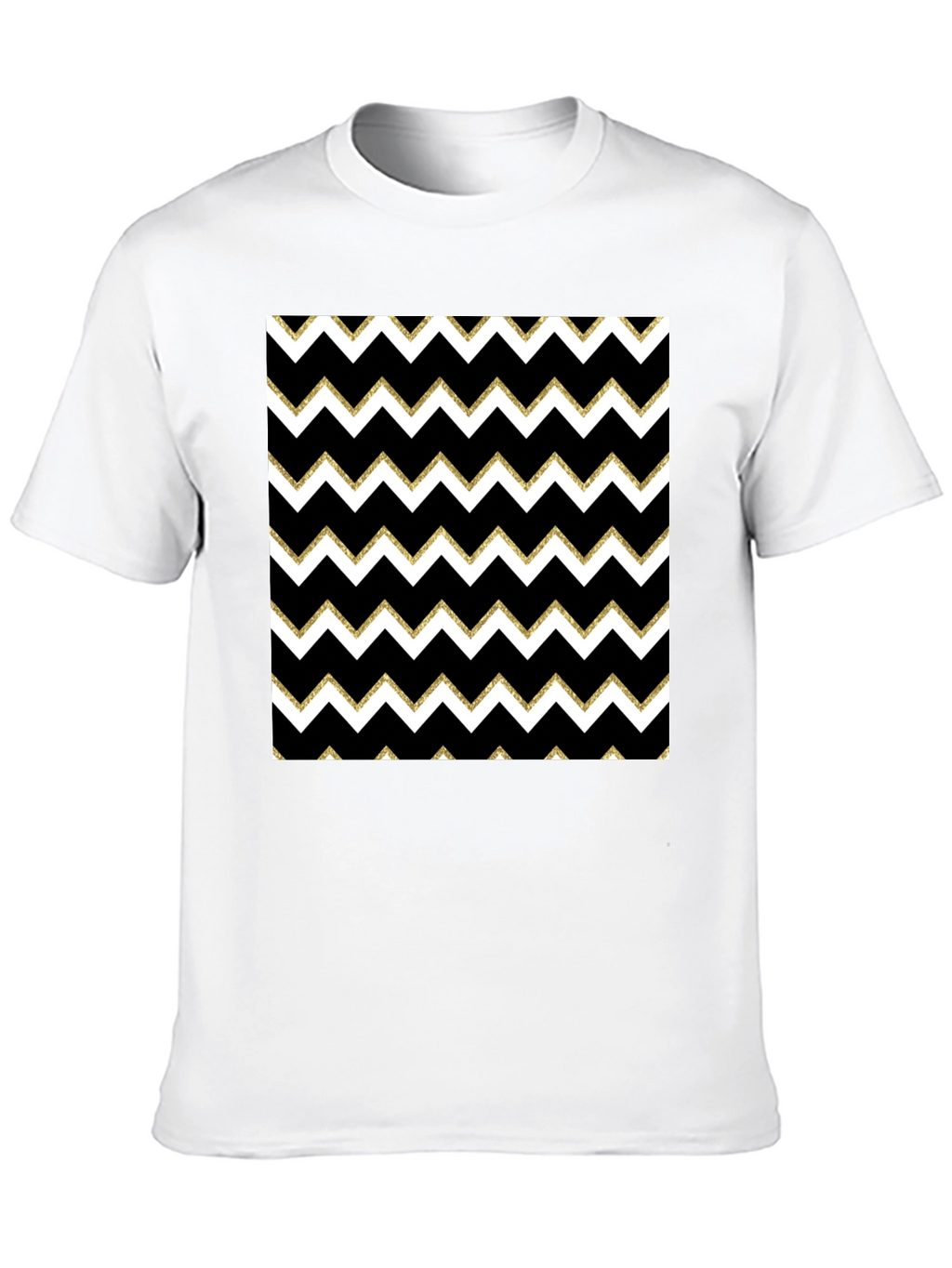 Stylish Black T-Shirt with Chevron Pattern