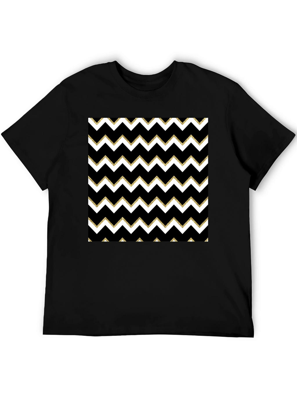Stylish Black T-Shirt with Chevron Pattern