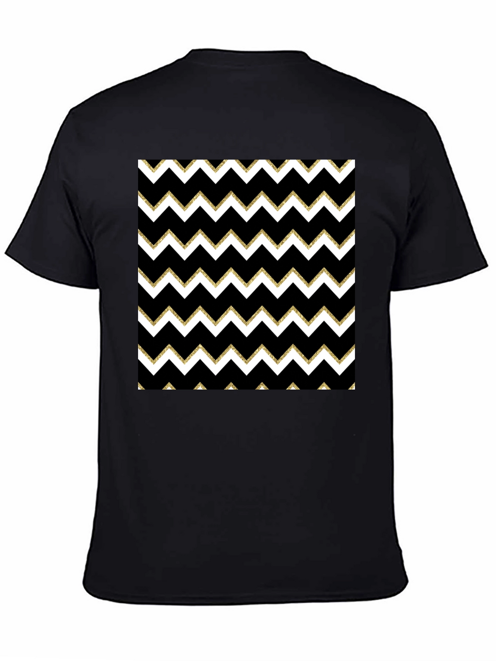 Stylish Black T-Shirt with Chevron Pattern