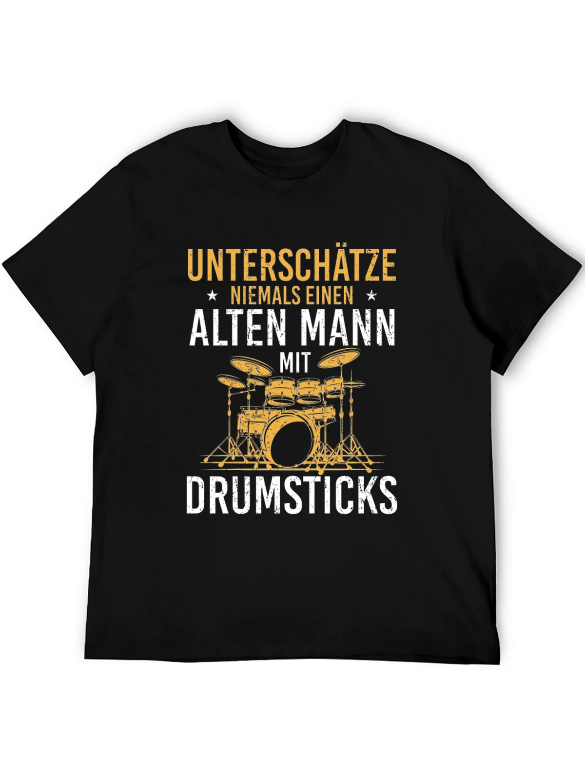 Drummer Dad T-Shirt - Alten Mann Drumsticks