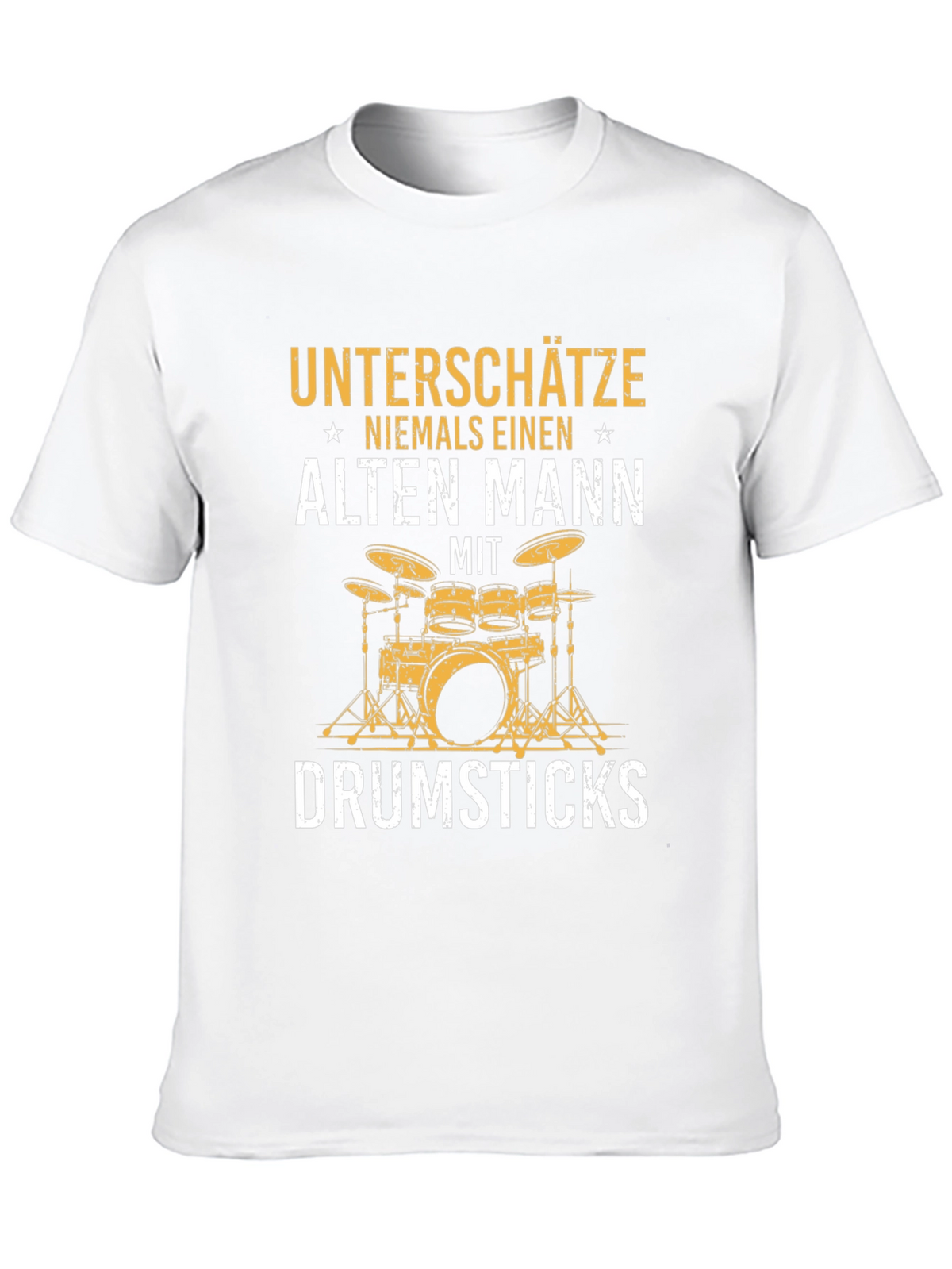 Drummer Dad T-Shirt - Alten Mann Drumsticks