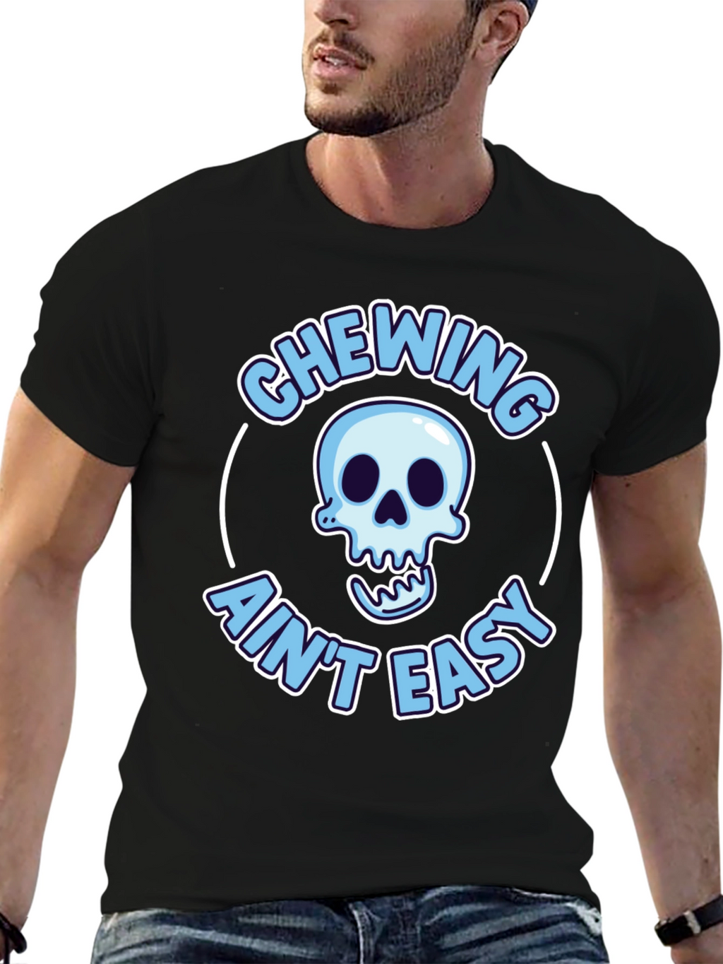 Chewing Aint Easy Skeleton Graphic Tee