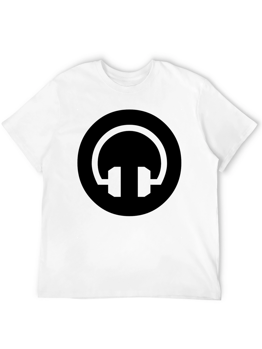 Black Headphone Circle Graphic T-Shirt