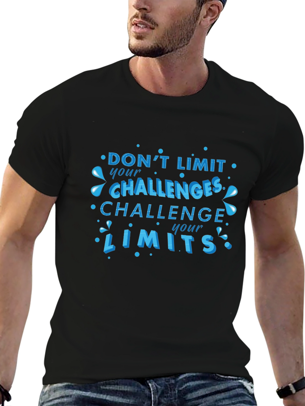 Challenge Your Limits Graphic Black Tee