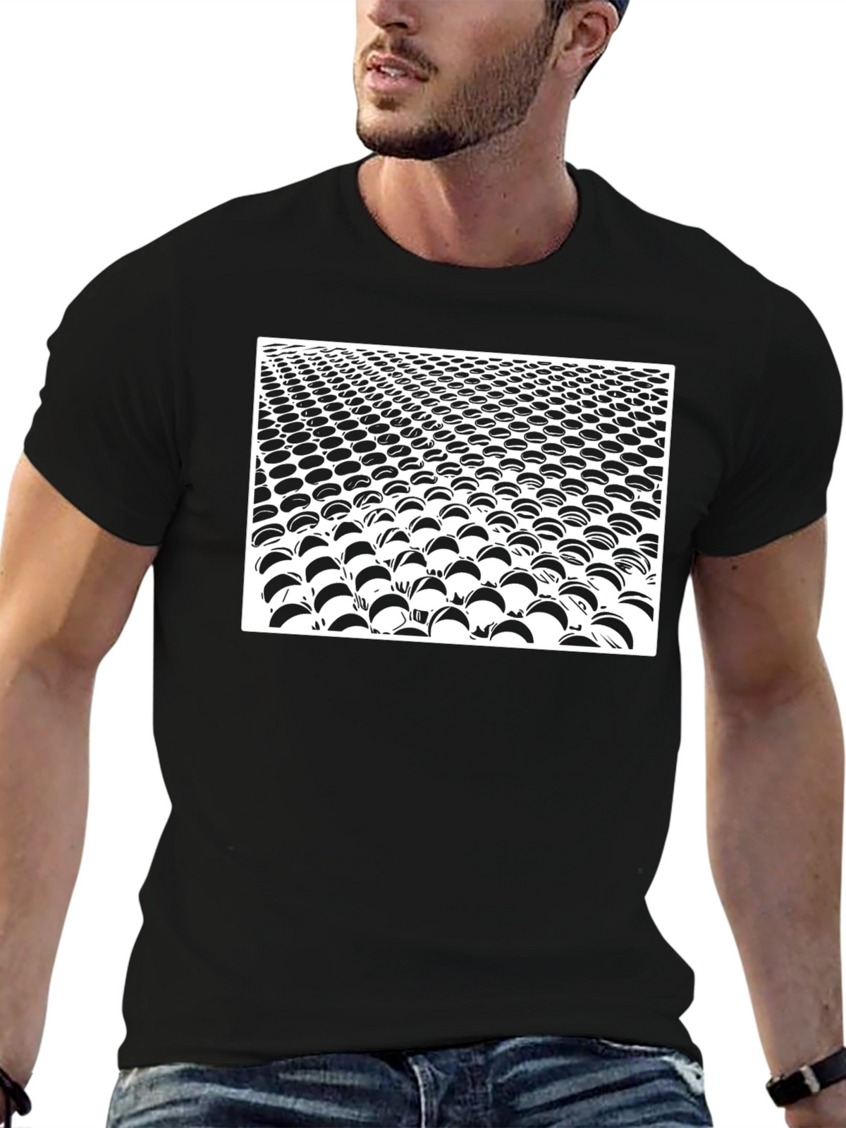 Abstract Black Crew Neck T-Shirt